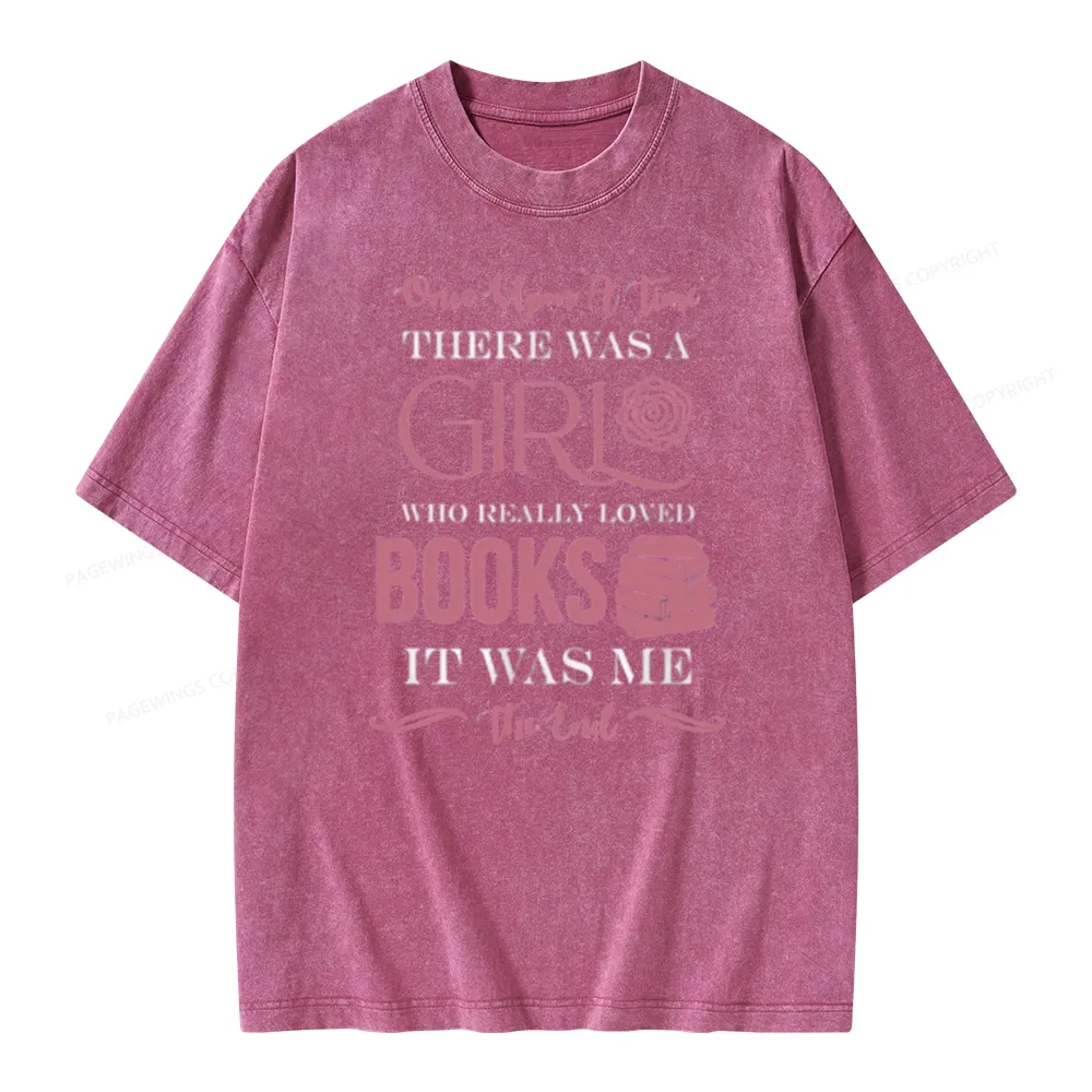 Pagewing The Girl Who Really Love Book Unisex Washed T-shirt
