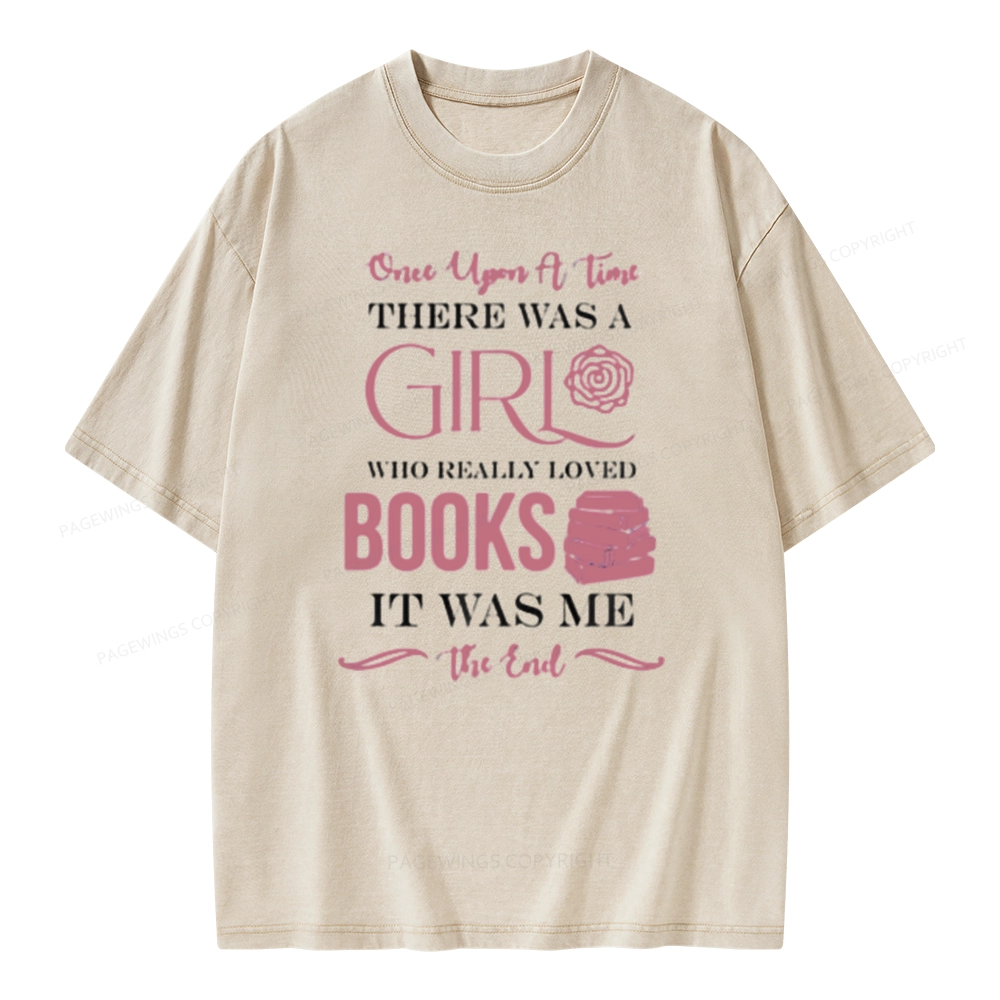 Pagewing The Girl Who Really Love Book Unisex Washed T-shirt