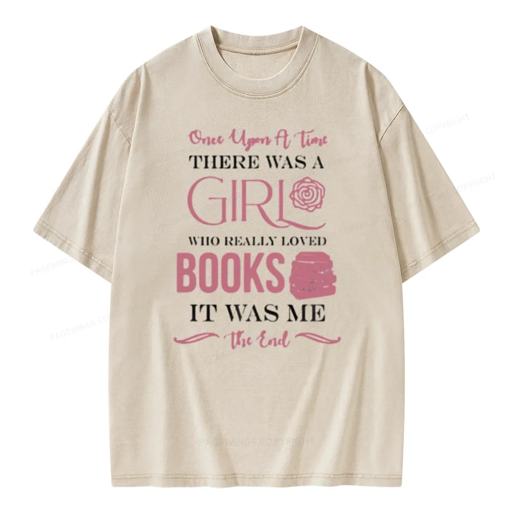 Pagewing The Girl Who Really Love Book Unisex Washed T-shirt