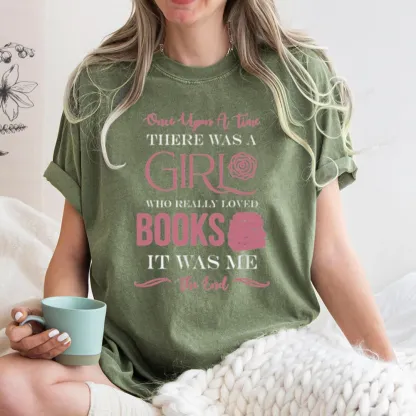 Pagewing The Girl Who Really Love Book Unisex Washed T-shirt