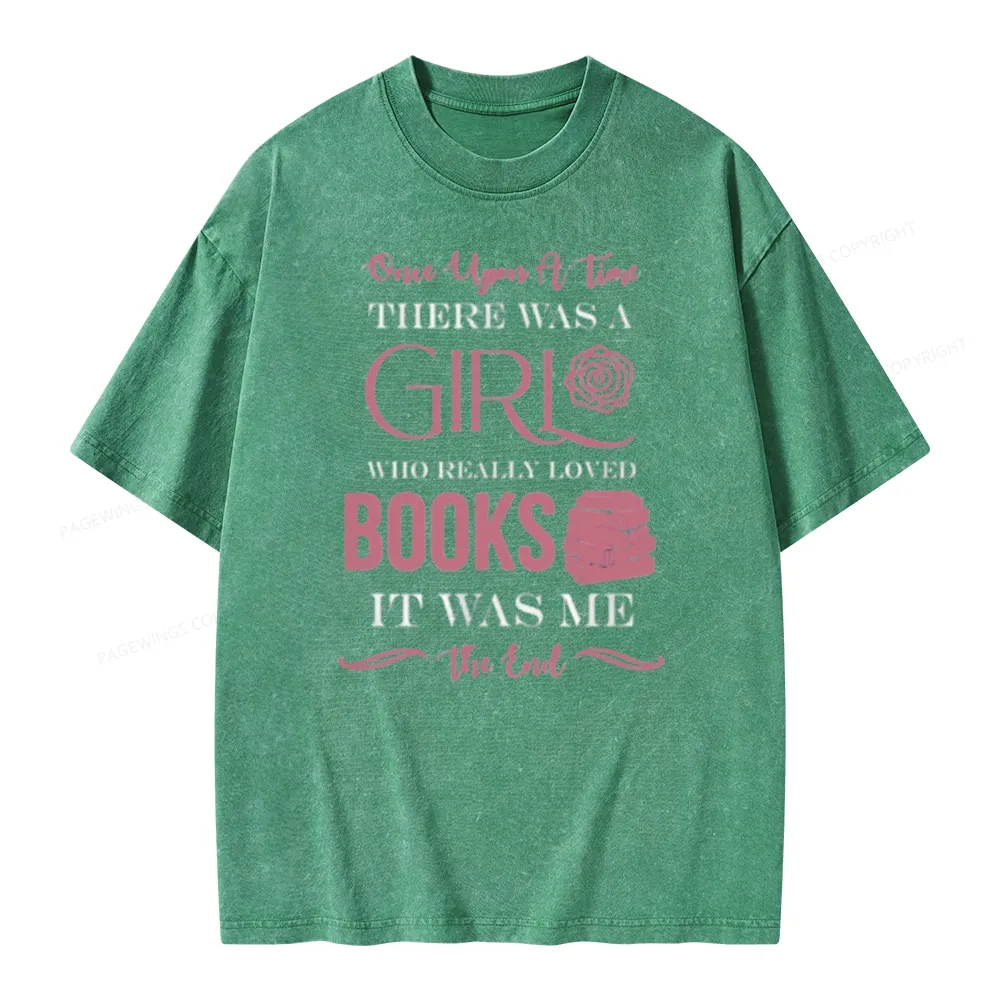 Pagewing The Girl Who Really Love Book Unisex Washed T-shirt