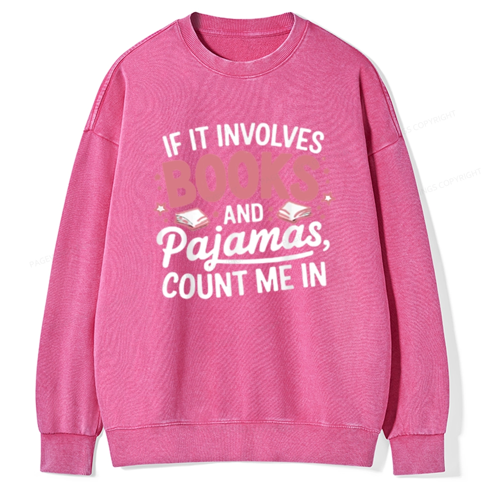 Pagewing Lover Funny Book Reading Unisex Washed Sweatshirt