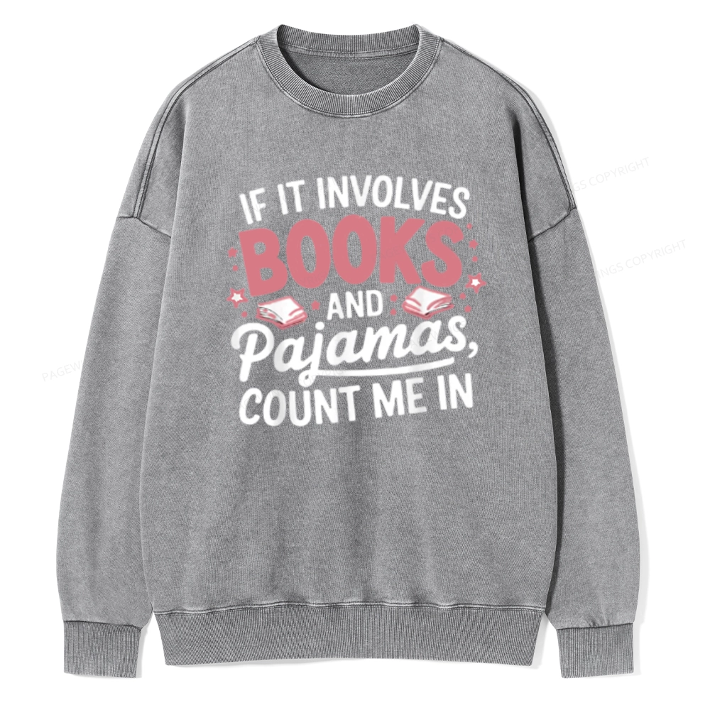 Pagewing Lover Funny Book Reading Unisex Washed Sweatshirt