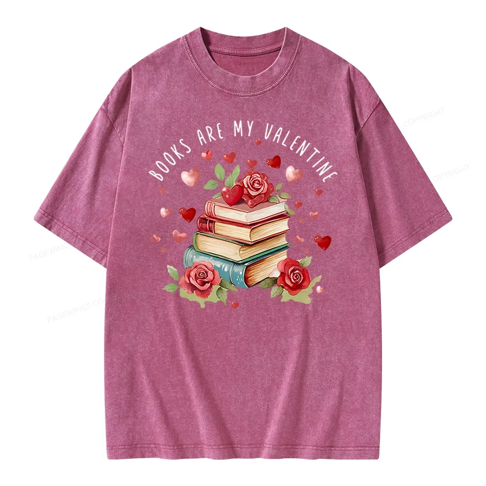 Pagewing Books Are My Valentine Unisex Washed T-shirt