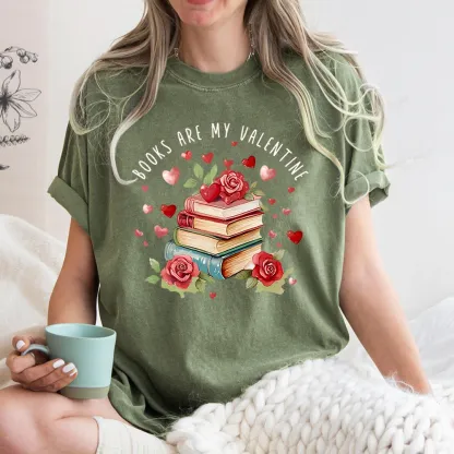 Pagewing Books Are My Valentine Unisex Washed T-shirt