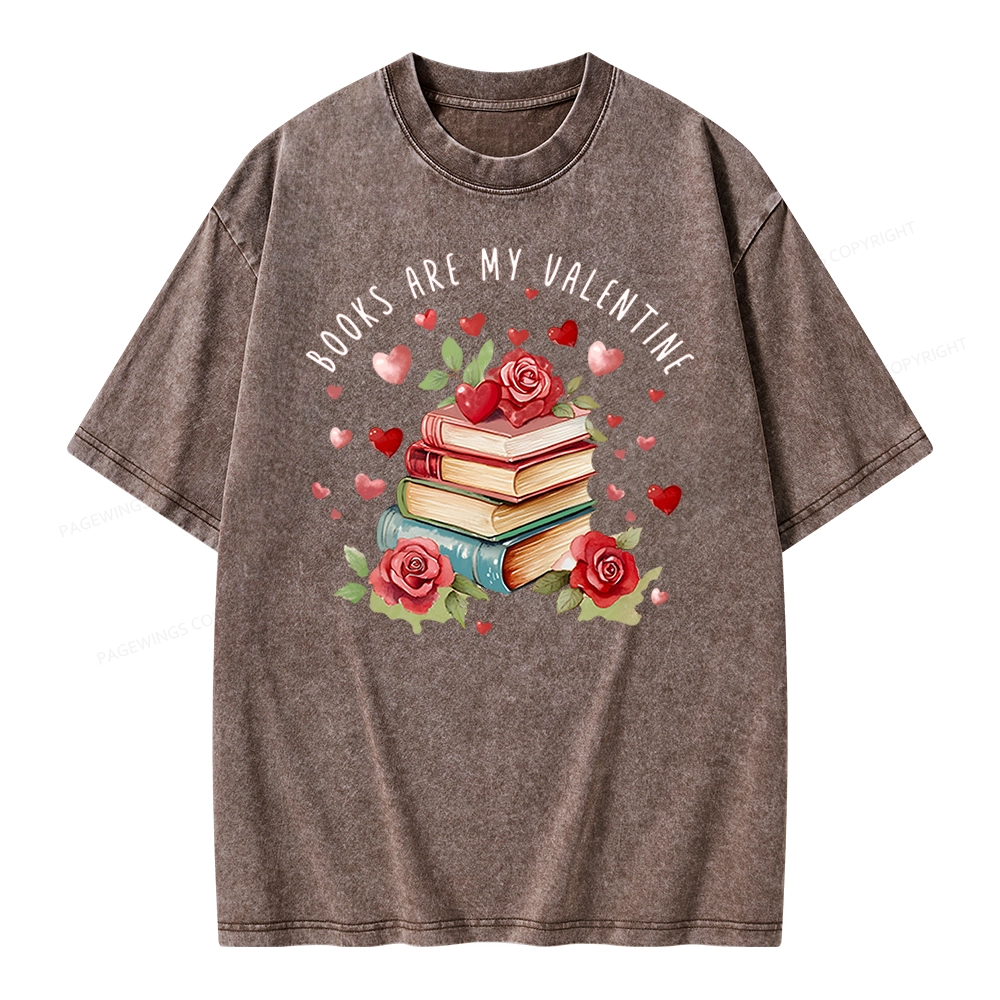 Pagewing Books Are My Valentine Unisex Washed T-shirt