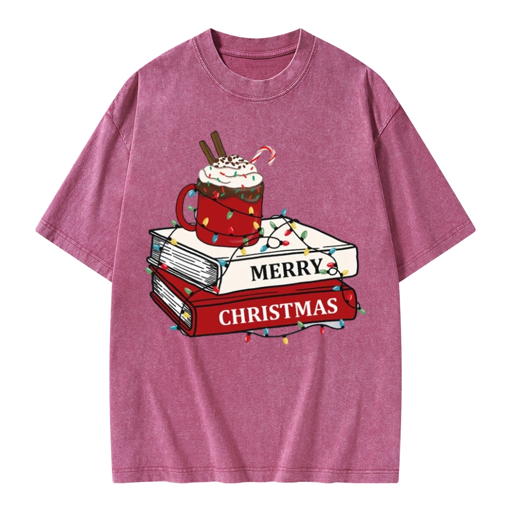 Pagewings Merry Christmas Unisex Washed T-shirt