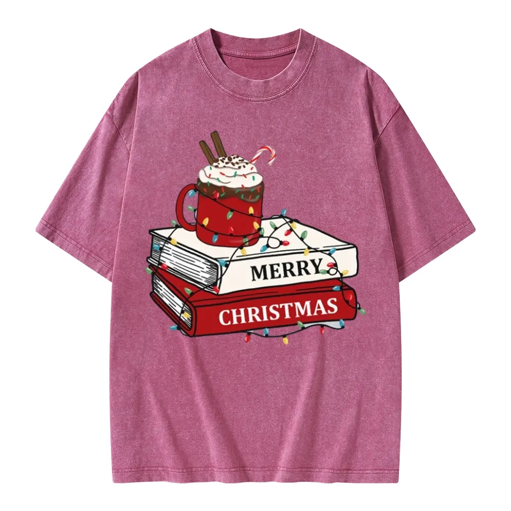 Pagewings Merry Christmas Unisex Washed T-shirt