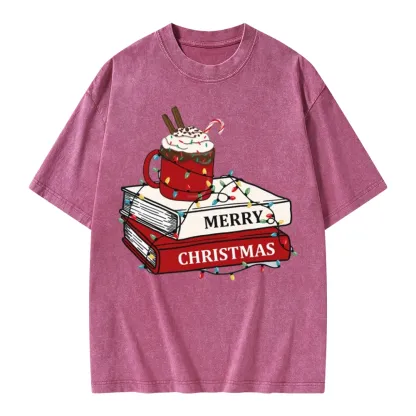 Pagewings Merry Christmas Unisex Washed T-shirt