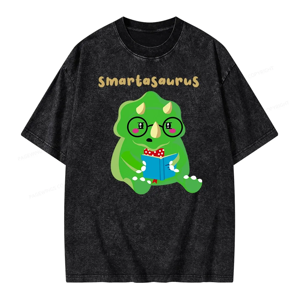Pagewing Smart Dinosaur Unisex Washed T-shirt
