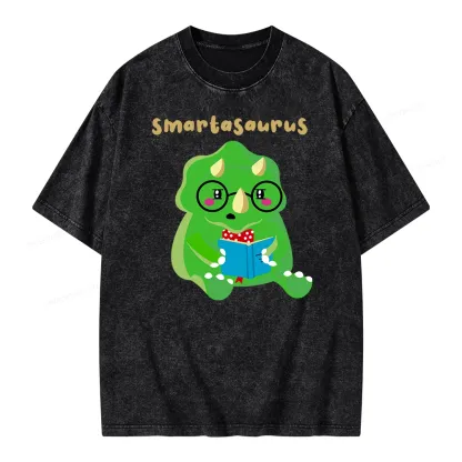 Pagewing Smart Dinosaur Unisex Washed T-shirt