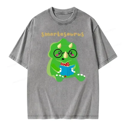 Pagewing Smart Dinosaur Unisex Washed T-shirt