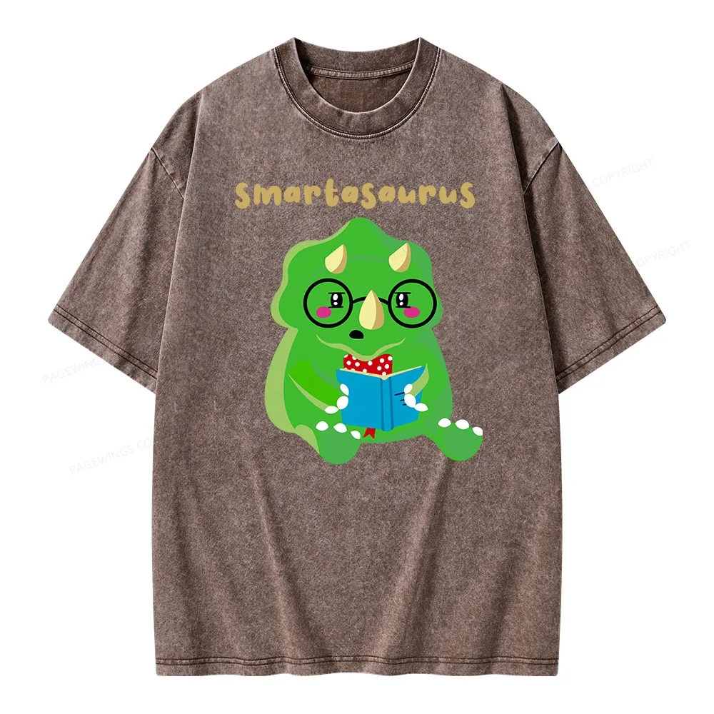 Pagewing Smart Dinosaur Unisex Washed T-shirt