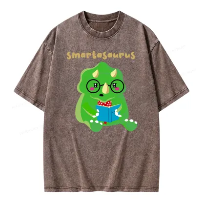 Pagewing Smart Dinosaur Unisex Washed T-shirt