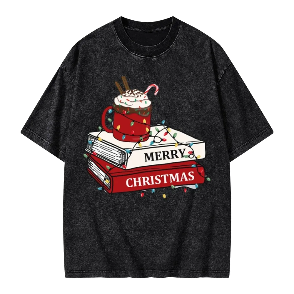 Pagewings Merry Christmas Unisex Washed T-shirt