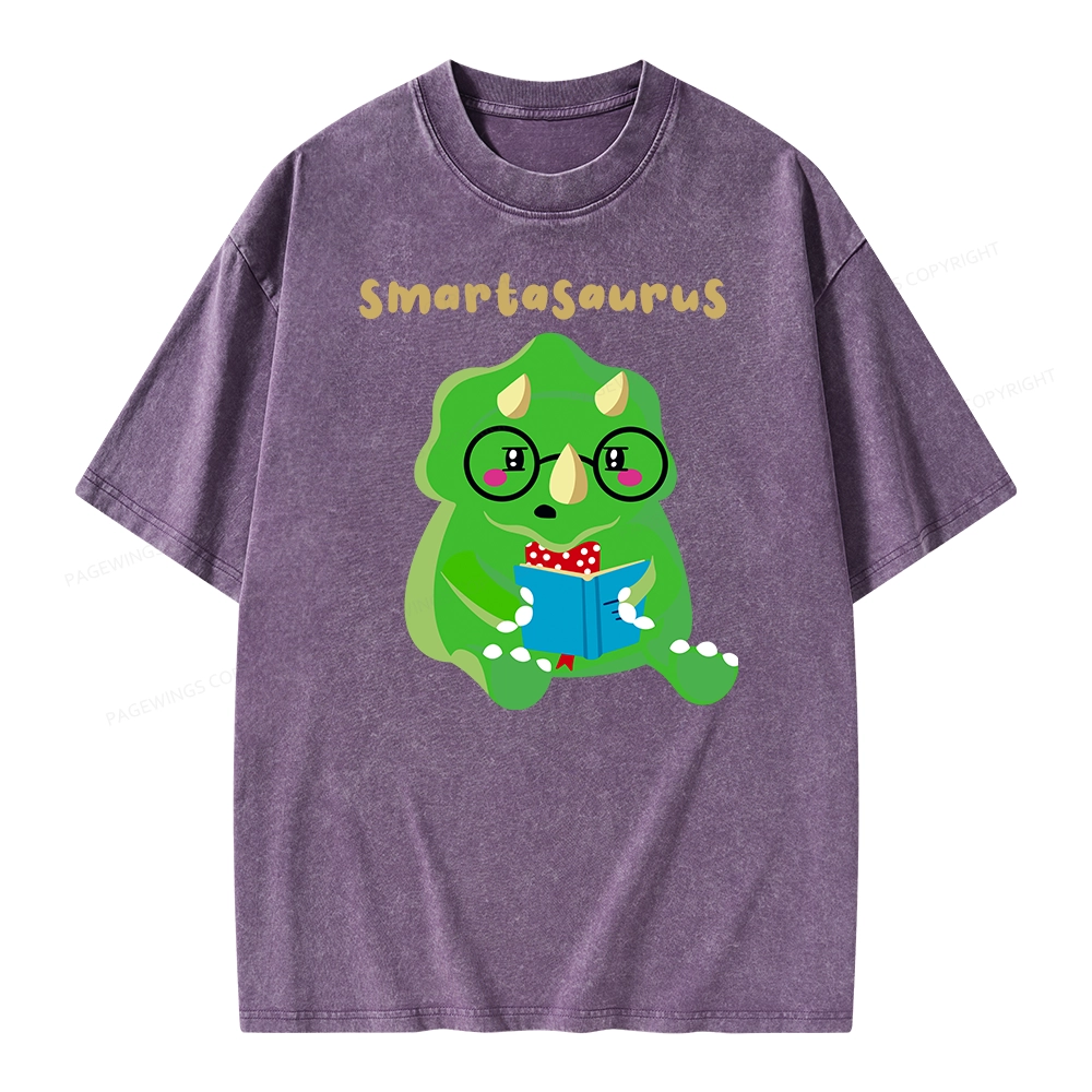 Pagewing Smart Dinosaur Unisex Washed T-shirt