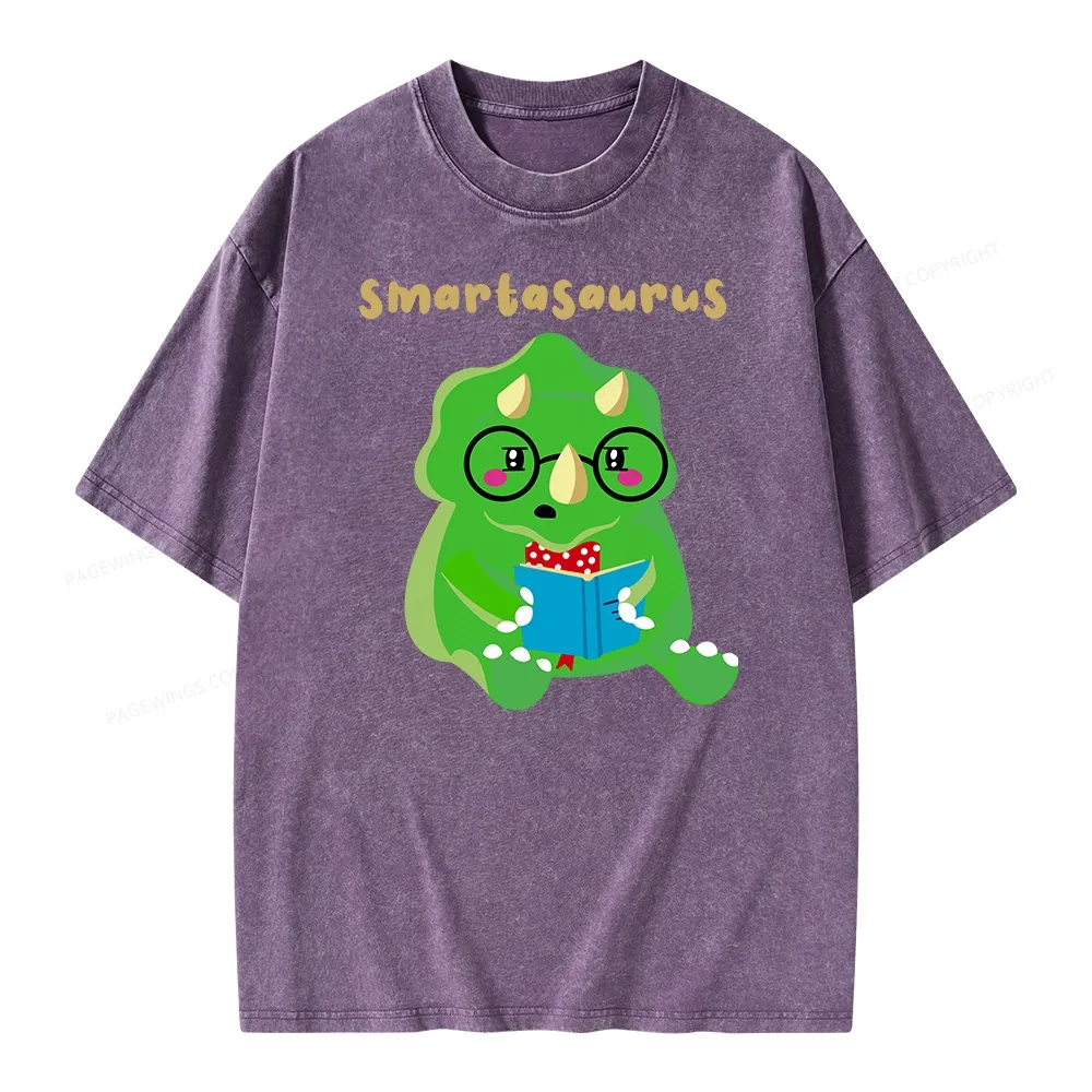 Pagewing Smart Dinosaur Unisex Washed T-shirt