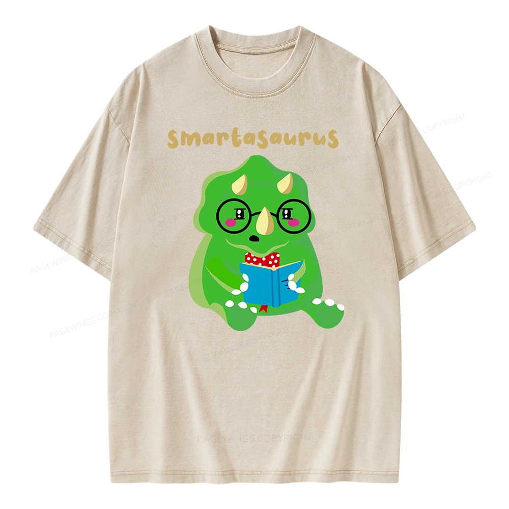 Pagewing Smart Dinosaur Unisex Washed T-shirt