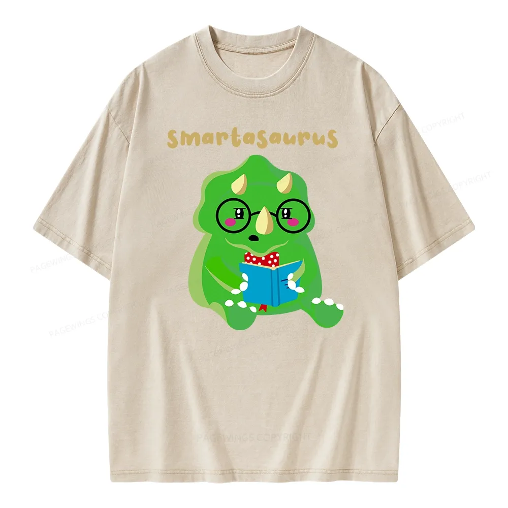 Pagewing Smart Dinosaur Unisex Washed T-shirt