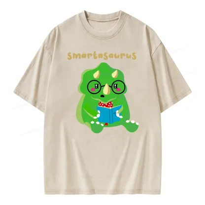 Pagewing Smart Dinosaur Unisex Washed T-shirt
