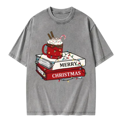 Pagewings Merry Christmas Unisex Washed T-shirt