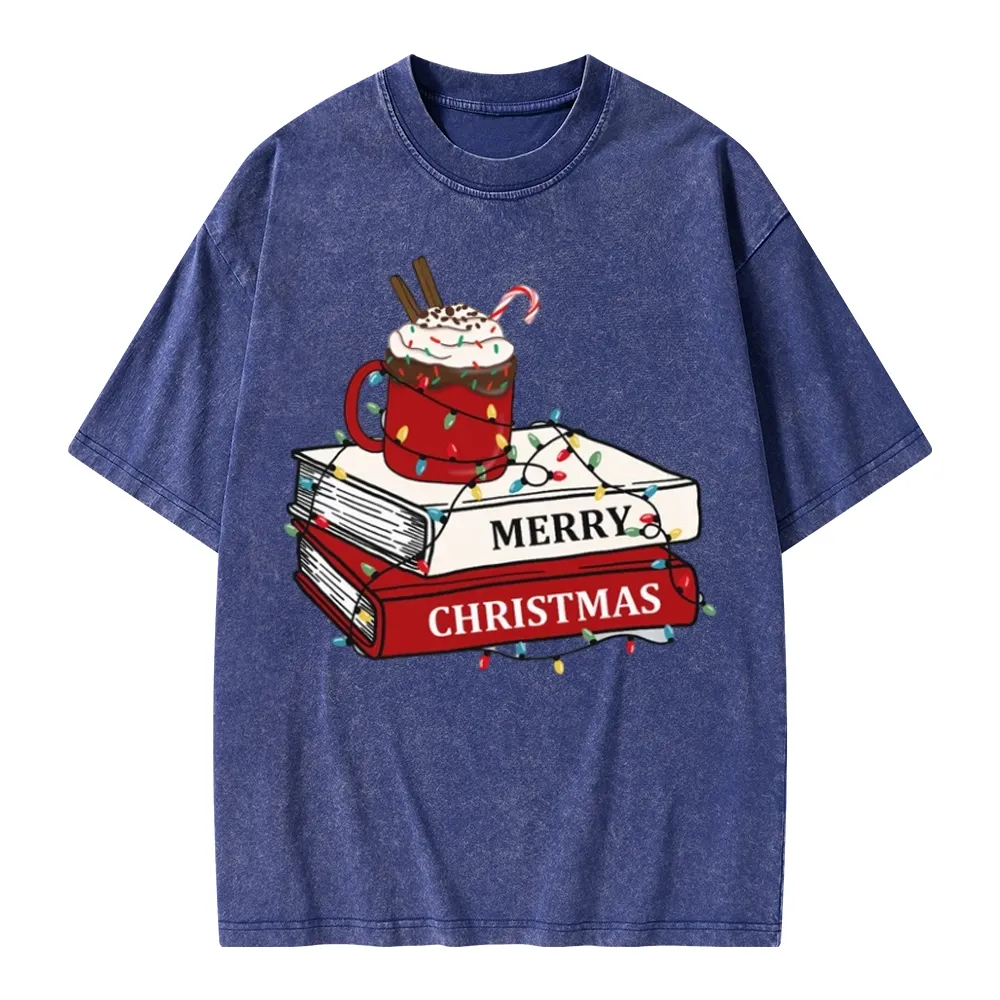 Pagewings Merry Christmas Unisex Washed T-shirt