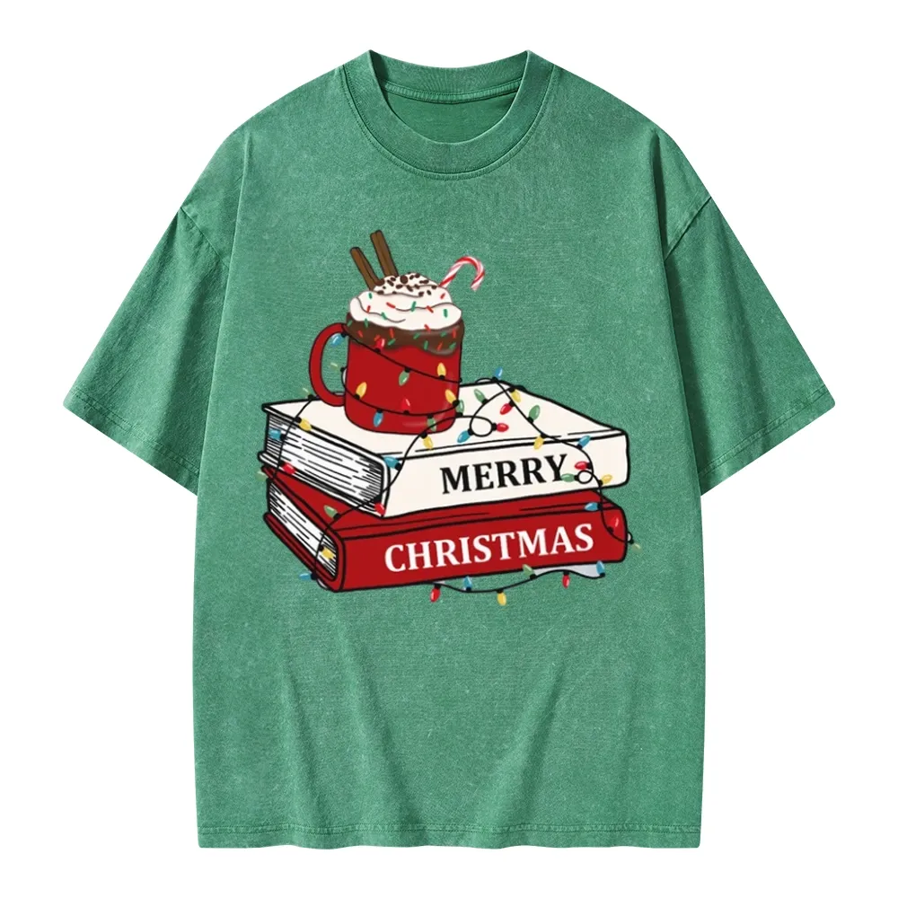 Pagewings Merry Christmas Unisex Washed T-shirt