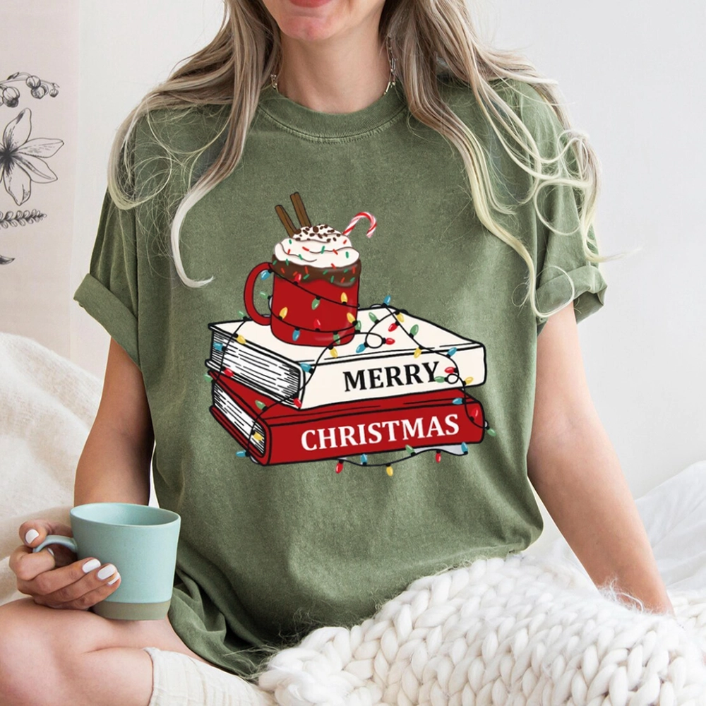 Pagewings Merry Christmas Unisex Washed T-shirt
