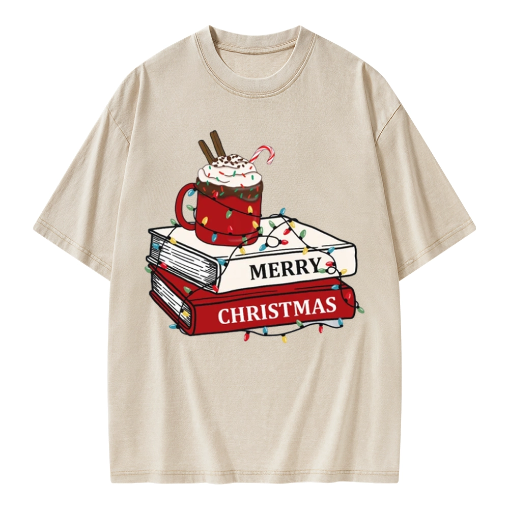 Pagewings Merry Christmas Unisex Washed T-shirt