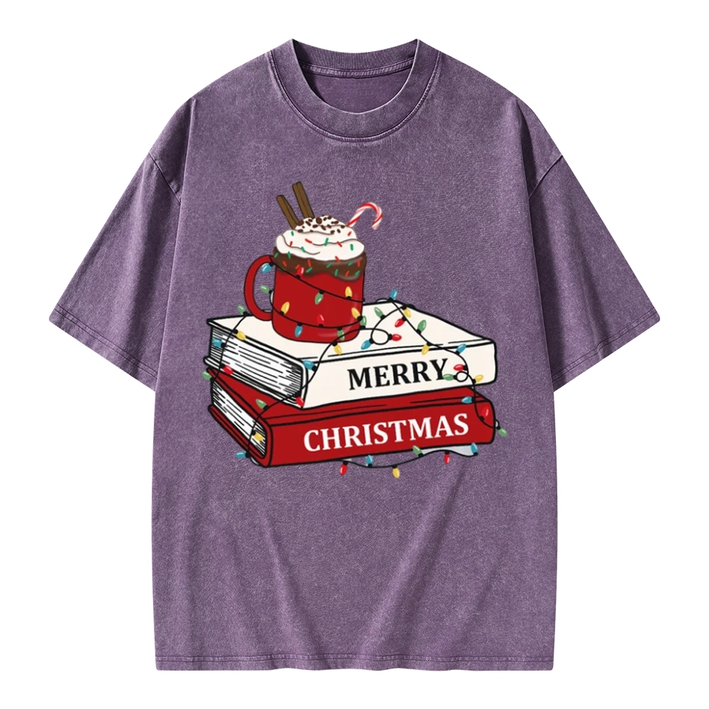 Pagewings Merry Christmas Unisex Washed T-shirt