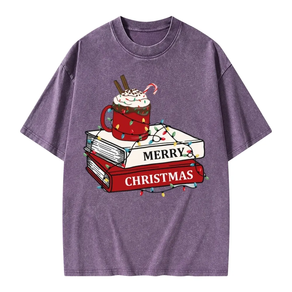 Pagewings Merry Christmas Unisex Washed T-shirt