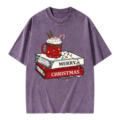 Pagewings Merry Christmas Unisex Washed T-shirt