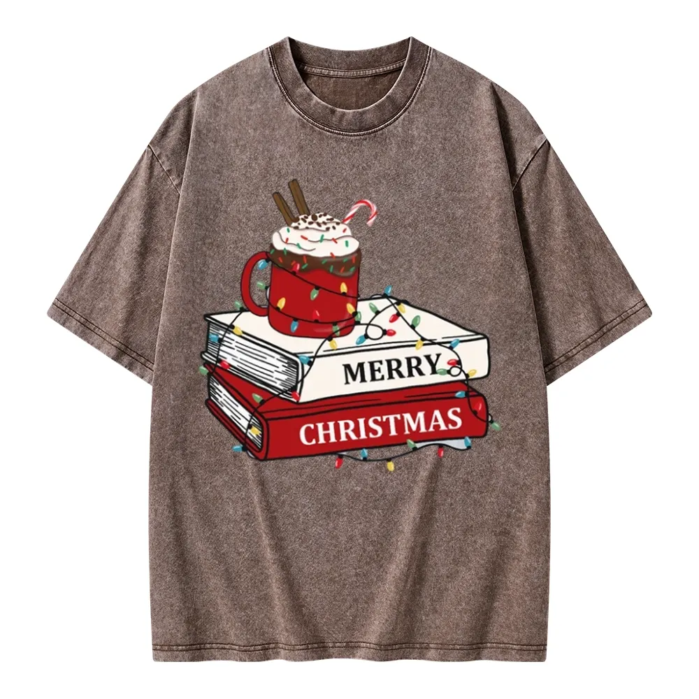 Pagewings Merry Christmas Unisex Washed T-shirt