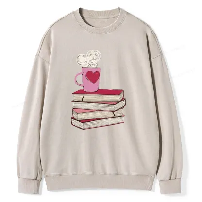 Pagewing Valentine's Day Gift for the Book Lover Unisex Washed Sweatshirt