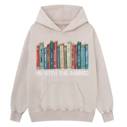 Pagewings I'm With The Banned Unisex Washed Hoodie