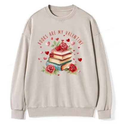 Pagewing Books Are My Valentine Unisex Washed Sweatshirt