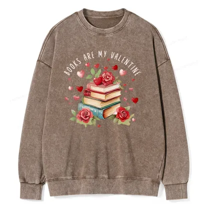 Pagewing Books Are My Valentine Unisex Washed Sweatshirt