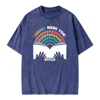 Pagewings Haha-Made You Read Unisex Washed T-shirt
