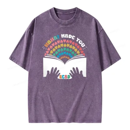 Pagewings Haha-Made You Read Unisex Washed T-shirt