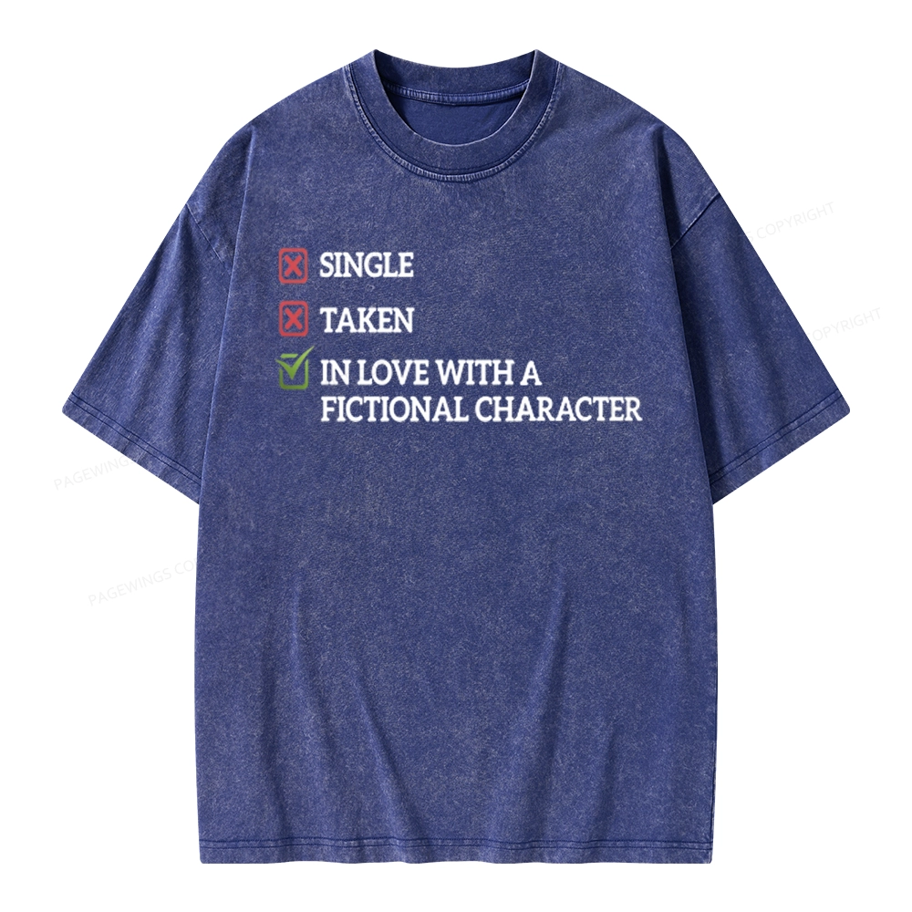 Pagewings In Love With A Fictional Character Unisex Washed T-shirt