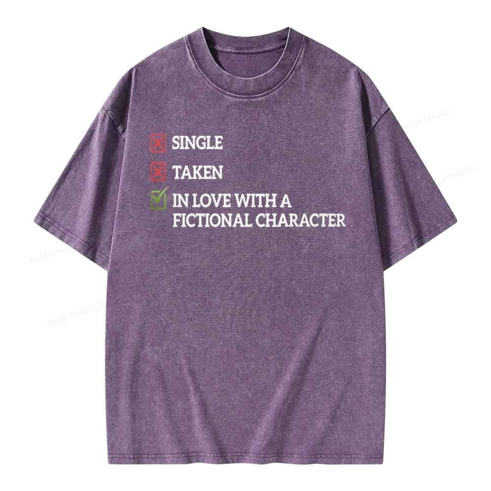 Pagewings In Love With A Fictional Character Unisex Washed T-shirt