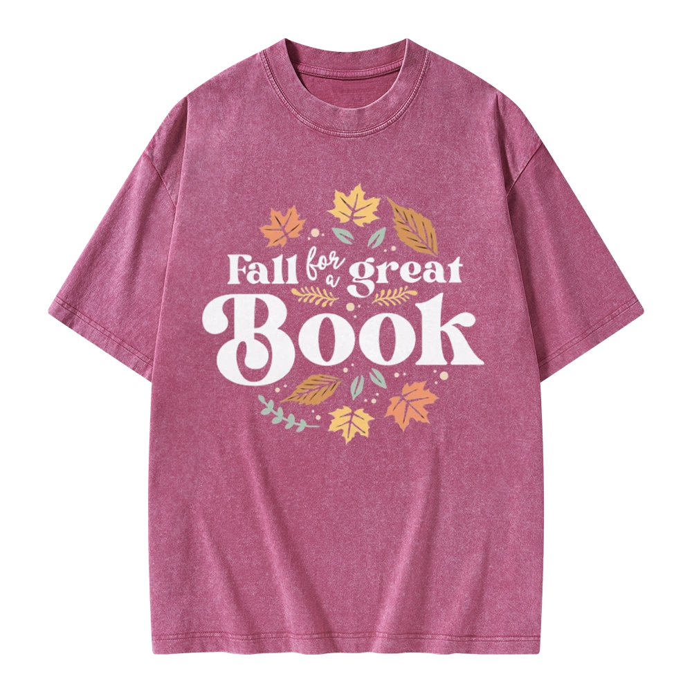 Pagewings Thanksgiving Fall For A Great Book Unisex Washed T-shirt