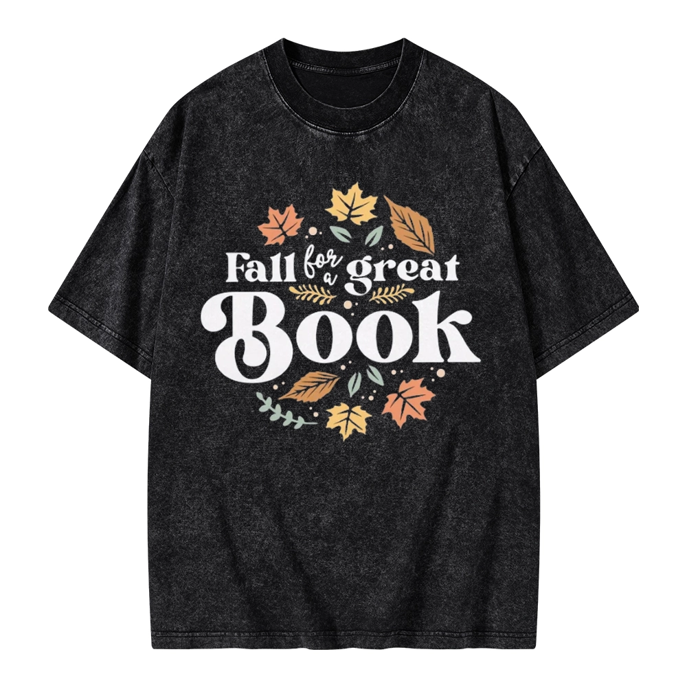 Pagewings Thanksgiving Fall For A Great Book Unisex Washed T-shirt