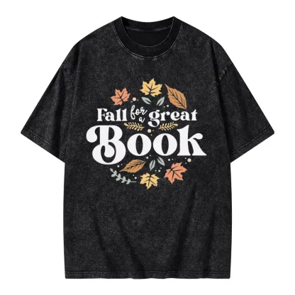 Pagewings Thanksgiving Fall For A Great Book Unisex Washed T-shirt
