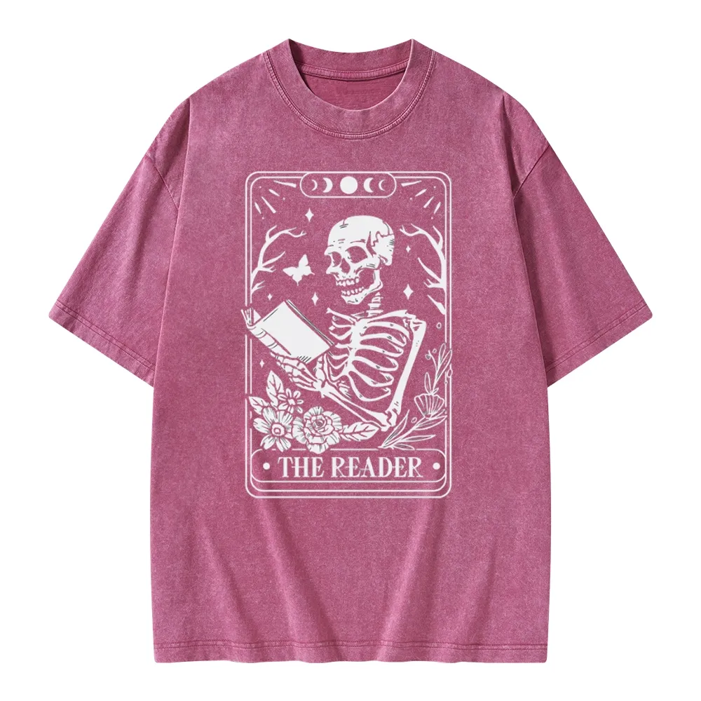 Pagewings The Reader Tarot Card Unisex Washed T-shirt