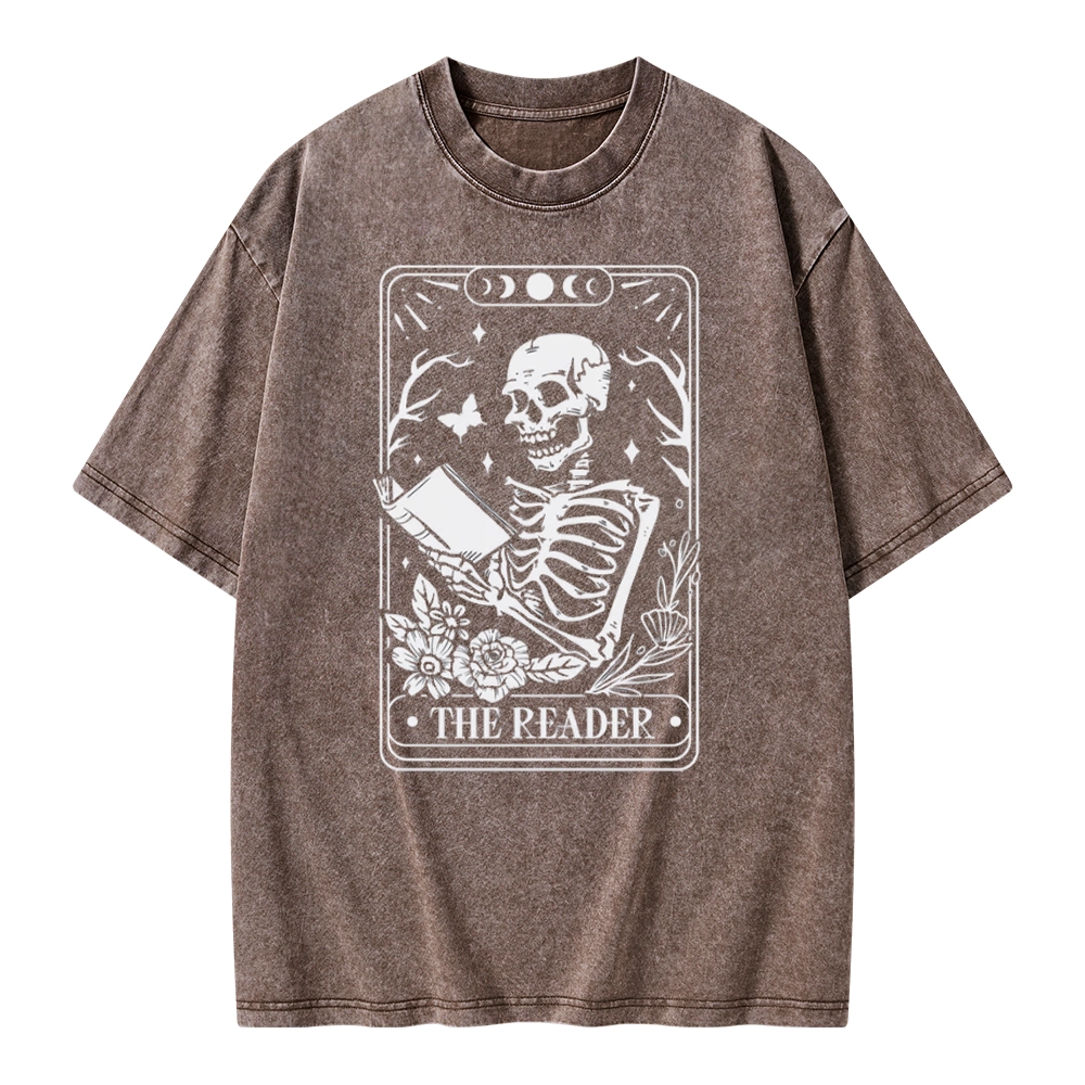 Pagewings The Reader Tarot Card Unisex Washed T-shirt
