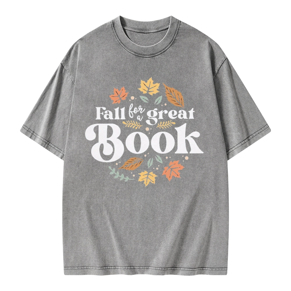 Pagewings Thanksgiving Fall For A Great Book Unisex Washed T-shirt