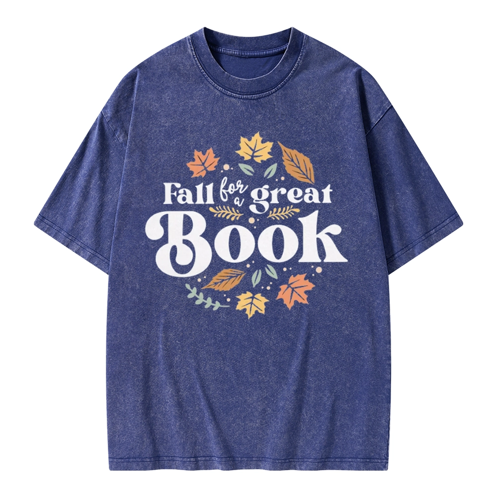 Pagewings Thanksgiving Fall For A Great Book Unisex Washed T-shirt