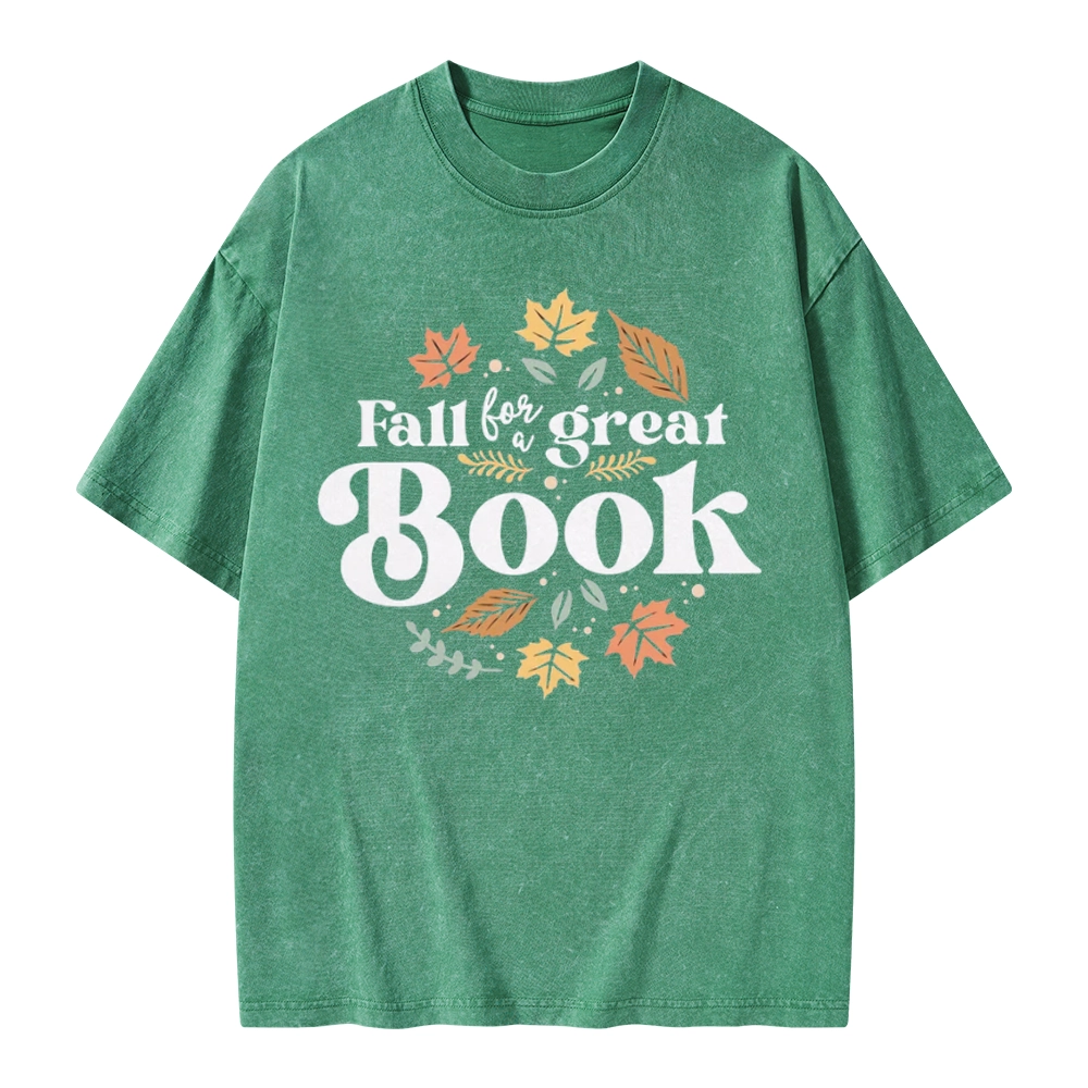 Pagewings Thanksgiving Fall For A Great Book Unisex Washed T-shirt