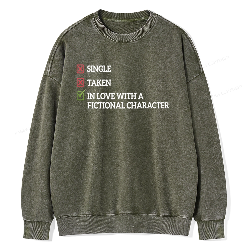 Pagewings In Love With A Fictional Character Unisex Washed Sweatshirt